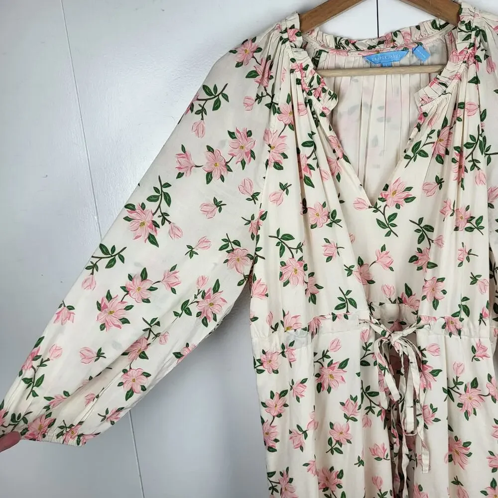 Draper James Kellie Babydoll in Floral Magnolia Dress w/ Billowing Sleeves | L - Picture 8 of 15